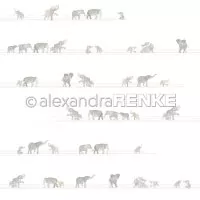 Elefanten auf Linien - Scrapbooking Paper - 12"x12" - Alexandra Renke
