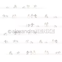 Pinguine auf Linien - Scrapbooking Paper - 12"x12 - Alexandra Renke