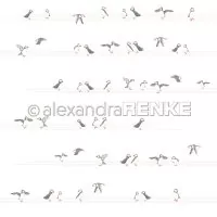 Puffins auf Linien - Scrapbooking Paper - 12"x12 - Alexandra Renke