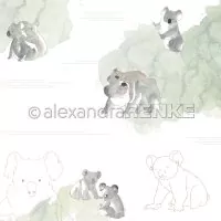 Koalas auf Aquarell - Scrapbooking Paper -12"x12 - Alexandra Renke