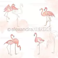 Flamingos auf Aquarell - Scrapbooking Paper - 12"x12 - Alexandra Renke