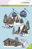 Log Cabins and Ski Lift - Clear Stamps - Craft Emotions