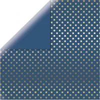 Dots & Stripes - Gold Foil Bluejay - 12"x12"