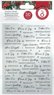3-D Embossing Folder - Timeless Tidings - Season's Greetings - Tonic Studios