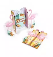 Card, Flamingo Fold-a-Long - Thinlits - Sizzix