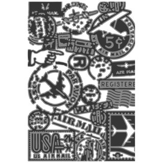 Tim Holtz Vault Airmail Multi-level Texture Impressions Embossing Folder Sizzix