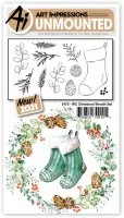 WC Christmas Wreath - Watercolor Stamps - Art Impressions