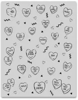 Candy Hearts Background - Rubber Stamp - Hero Arts