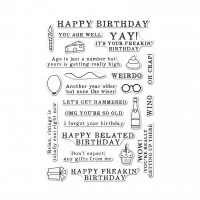 Irreverent Birthday Messages - Clear Stamps - Hero Arts