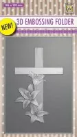 3-D Embossing Folder - Cross with Lilies - Nellie Snellen