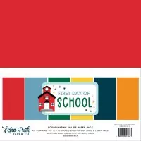 First Day Of School - Coordinating Solids Pack - 12"x12" - Echo Park