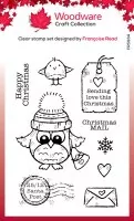 Owl Christmas Mail - Clear Stamps - Woodware Craft Collection