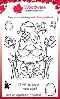 Egg Painting Gnome - Clear Stamps - Woodware Craft Collection
