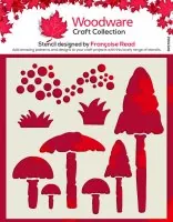Mushrooms - Stencil - Woodware Craft Collection