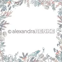Florale Weihnachten Floraler Winterrahmen - Alexandra Renke - Scrapbooking Paper - 12"x12"