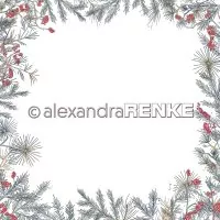 Florale Weihnachten Tannenzweigrahmen - Alexandra Renke - Scrapbooking Paper - 12"x12"