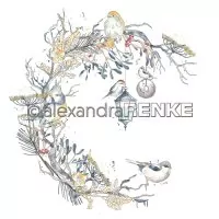Florale Weihnachten Vögelchenkranz - Alexandra Renke - Scrapbooking Paper - 12"x12"