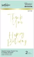 Stylish Script Thank You & Happy Birthday - Hot Foil Plate - Spellbinders