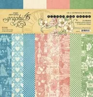 Graphic 45 - Alice's Tea Party - Patterns & Solids - 12"x12"