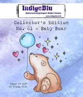 Collector's Edition No. 61 - Bear Hug - Red Rubber Stamp - IndigoBlu