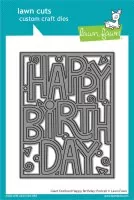 Giant Outlined Happy Birthday: Portrait - Dies - Lawn Fawn