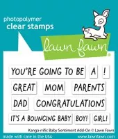 Kanga-rrific Baby Sentiment Add-On - Clear Stamps - Lawn Fawn