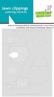 Keep on Swimming Add-On Coloring Stencils Lawn Fawn