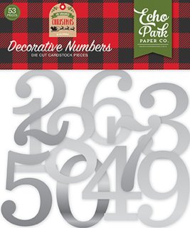 Decorative Numbers - Silver - Die Cut Embellishment - Echo Park Paper Co