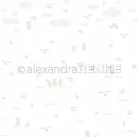 Hasen mit Regenschirmen - Scrapbooking Paper - 12"x12" - Alexandra Renke