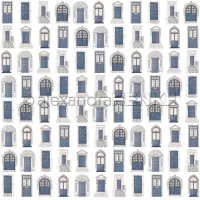 Blaue Türen - Scrapbooking Paper -12"x12" - Alexandra Renke