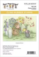 House-Mouse Flower Market Spellbinders Rubber Stamp