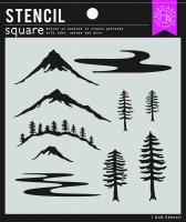 Mountain Scene - Stencil - Hero Arts