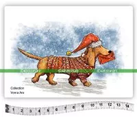 Christmas Dog Katzelkraft Rubber Stamp
