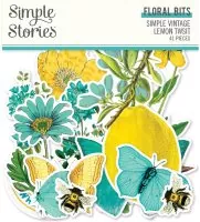 Simple Vintage Lemon Twist Floral Bits Die Cut Embellishment Simple Stories