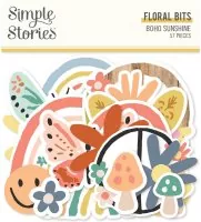 Boho Sunshine - Floral Bits - Die Cut Embellishment - Simple Stories