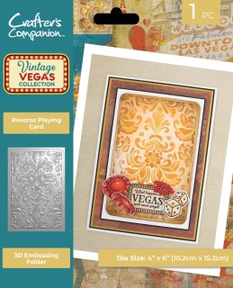 Reverse Playing Card - 3D Embossing Folder - Vintage Vegas - Crafters Companion