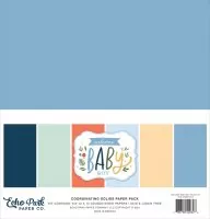 Echo Park - Welcome Baby Boy - Coordinating Solids Pack - 12"x12"