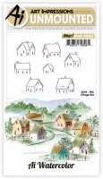 WC Village Set - Watercolor Stamps - Art Impressions