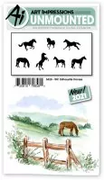 WC Silhouette Horses Set - Watercolor Stamps - Art Impressions