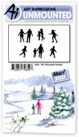 WC Silhouette Skaters Set - Watercolor Stamps - Art Impressions