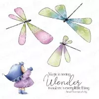 Bundle Girl with Dragonflies - Rubber Stamps - Stamping Bella