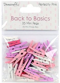 Dovecraft - Mini Pegs - Perfectly Pink