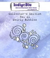 Collector's Edition No. 41 - Swirly Bubbles - Red Rubber Stamp - IndigoBlu