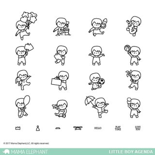Little Boy Agenda - Clear Stamps - Mama Elephant