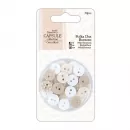 Mini Buttons - Polka Dot - Oyster Blush