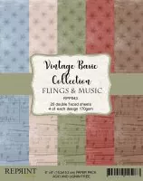 Vintage Basic - Flings & Music - 6"x6" - Paper Pack - Reprint