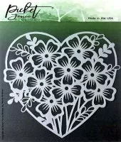 Heart of Flowers Stencil - Picket Fence Studios
