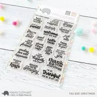 Tag Size Greetings Clear Stamps Stempel Mama Elephant