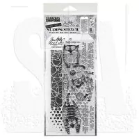 Snarky Cat 2 Tim Holtz Mixed Media Set Stencil Clear Stamps Stampers Anonymous
