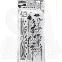 Wildflower Shilhouettes Tim Holtz Mixed Media Set Stencil Clear Stamps Stampers Anonymous